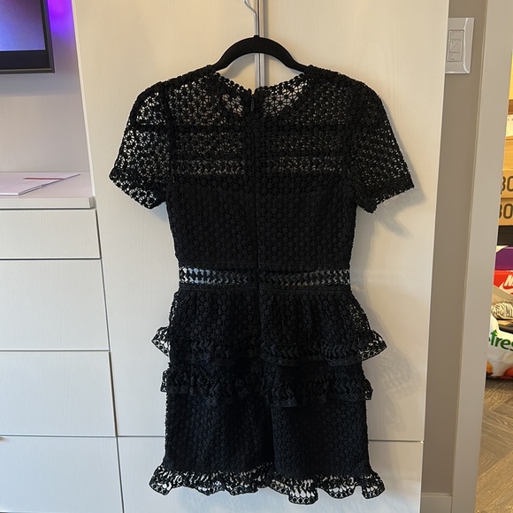 Aqua Tiered Black Lace Dress Small - Picture 6 of 6